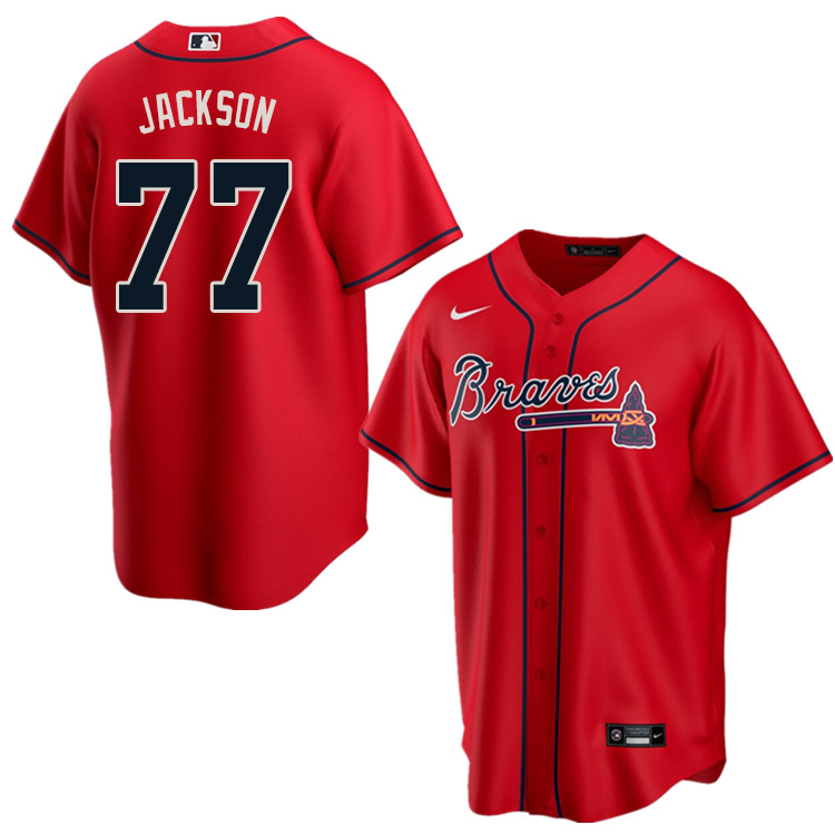 Nike Men #77 Luke Jackson Atlanta Braves Baseball Jerseys Sale-Red